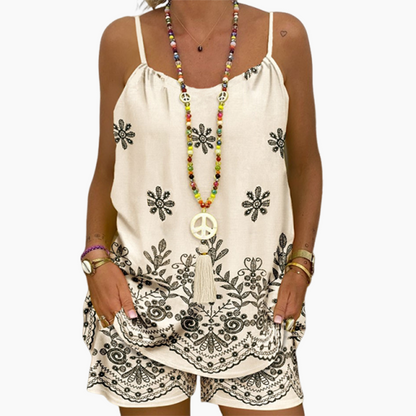 🌟Time-limited Special🌈Women's Print Spaghetti Strap Camisole & Shorts Set