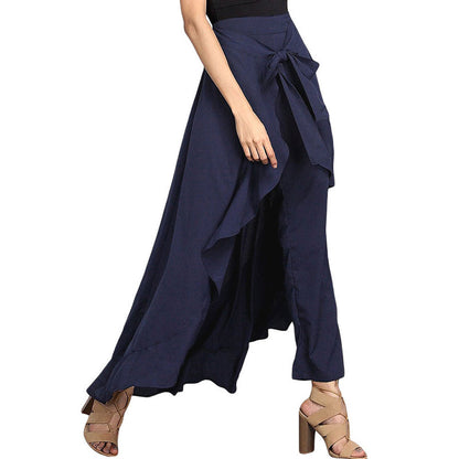 ✨Asymmetrical Ruffle Hem Wide-Leg Pants
