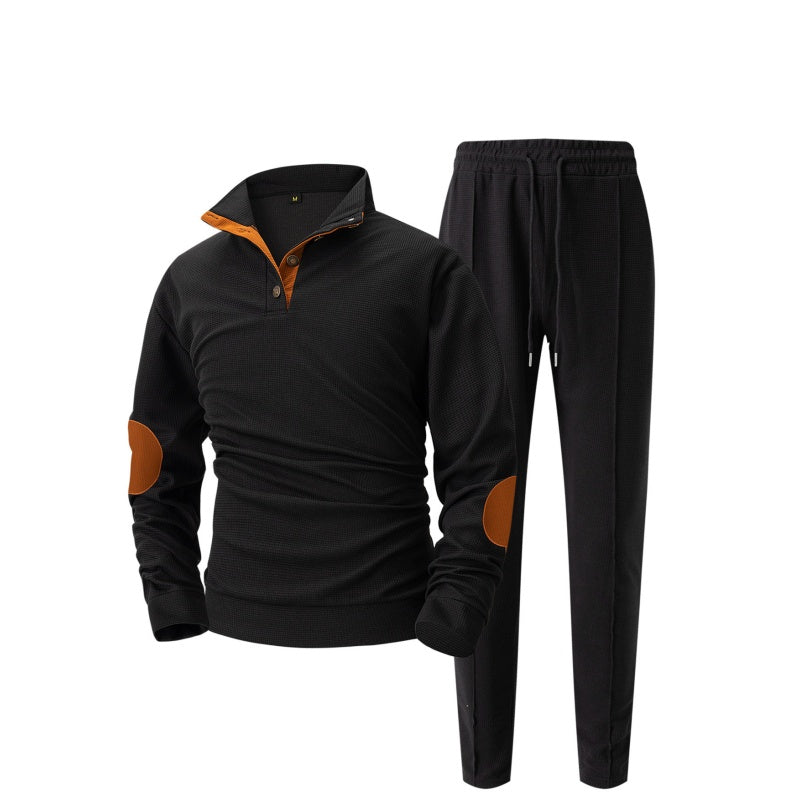 ✨ Elevated Comfort | Men's Knit Half-Zip Sweatshirt & Pants 2-Piece Set