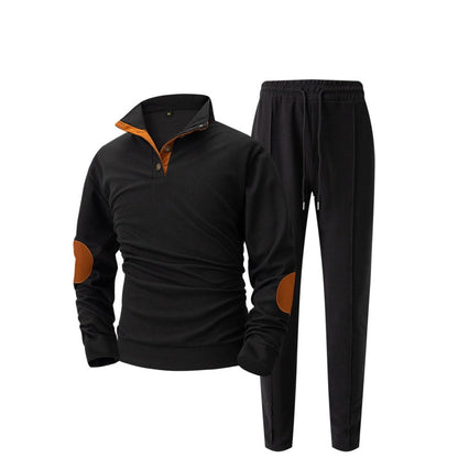 ✨ Elevated Comfort | Men's Knit Half-Zip Sweatshirt & Pants 2-Piece Set