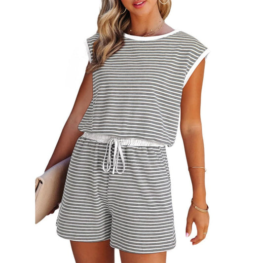 🎁Last Day Sale 50% OFF🔥Women's striped top with long sleeves Shorts 2-piece set