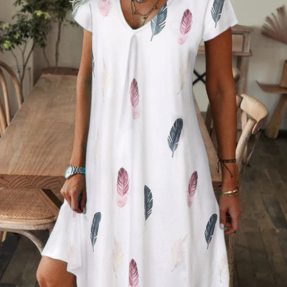 ✨ LIMITED TIME 50% OFF! ⏳ Women's Elegant Floral Print V-Neck Long Dress – Graceful Floral Design & Flattering High Waist 🌸