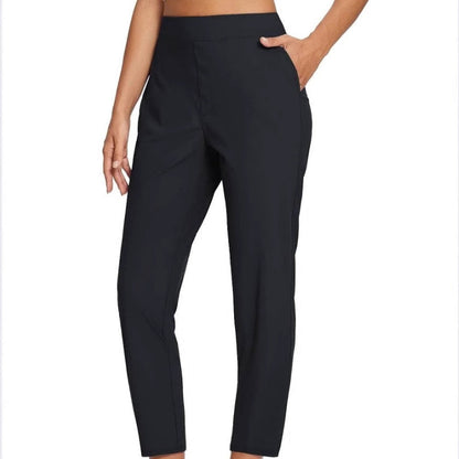 🍃Women's Elastic High-Waist Pants - Secure Pockets, Slim Fit