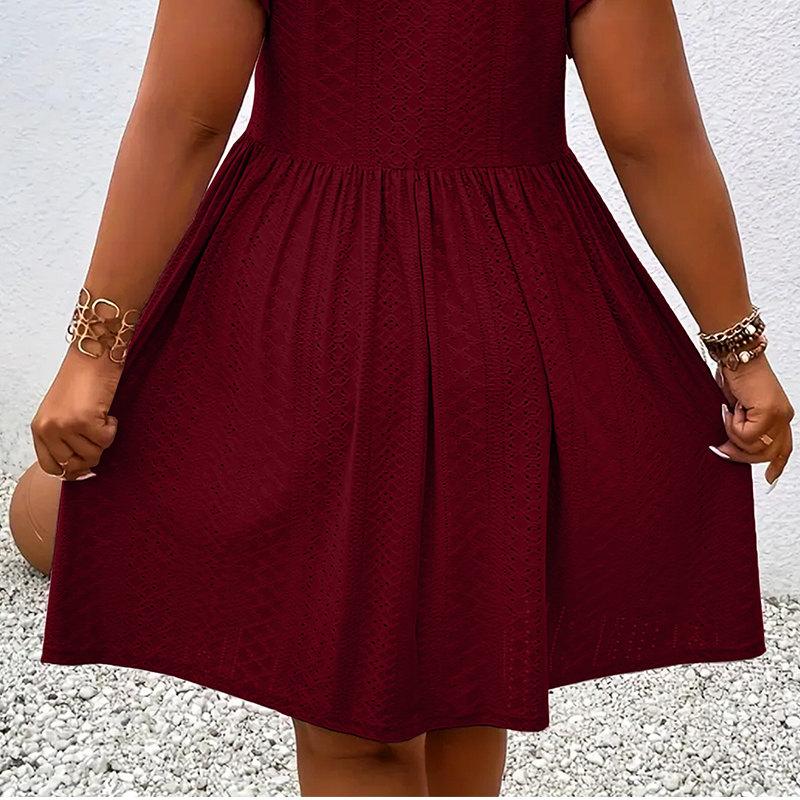 ✨ LIMITED-TIME 50% OFF! 👗 Women's V-Neck Ruffle Trim Dress – Flattering, Soft & Perfect for Any Event 🌸