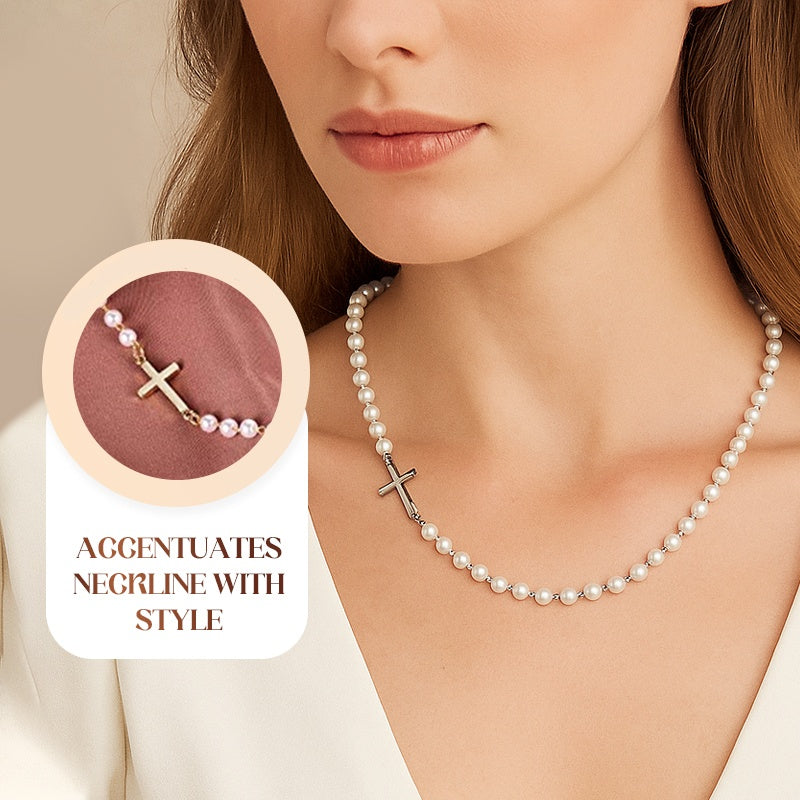 ✨Buy 1 Get 1 Free✨Women’s Elegant Cross Synthetic Pearl Necklace