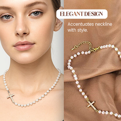 ✨Buy 1 Get 1 Free✨Women’s Elegant Cross Synthetic Pearl Necklace