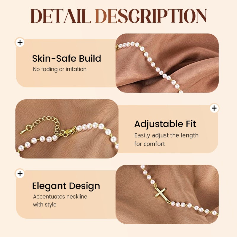 ✨Buy 1 Get 1 Free✨Women’s Elegant Cross Synthetic Pearl Necklace