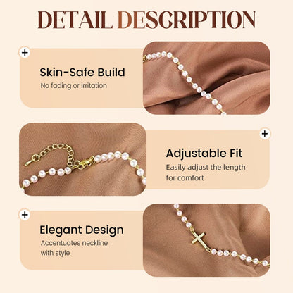 ✨Buy 1 Get 1 Free✨Women’s Elegant Cross Synthetic Pearl Necklace