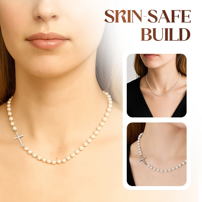 ✨Buy 1 Get 1 Free✨Women’s Elegant Cross Synthetic Pearl Necklace
