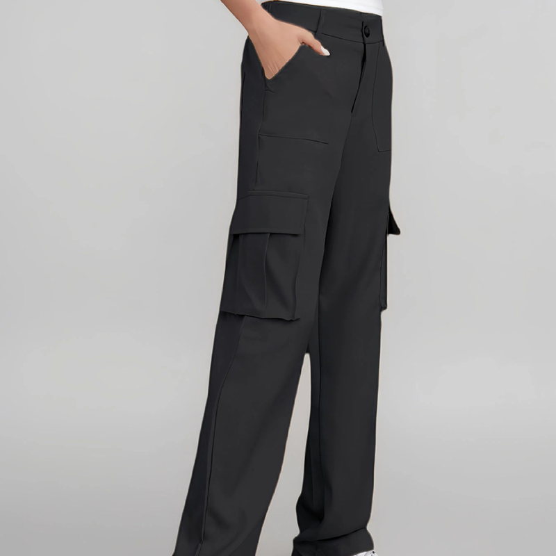 🍃Solid Color Multi‑Pocket Casual Cargo Pants