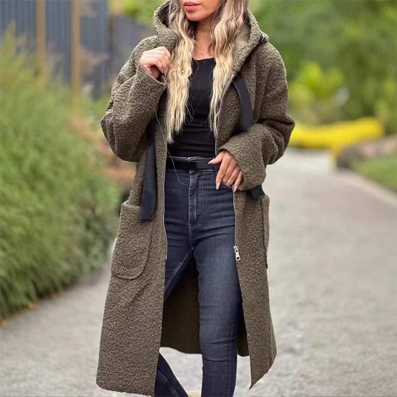 ❄️Winter Specials❄️ Women's Trendy Zip-Up Hooded Coat with Pockets