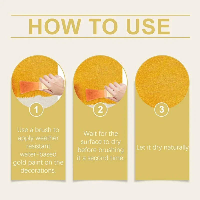 🔥2026 HOT SALE🔥🎨🏡Gold Leaf Effect Paint Set – Water-Based, Weather-Resistant Metallic Gold Paint with Brush, Ideal for Furniture, Decor & Outdoor DIY