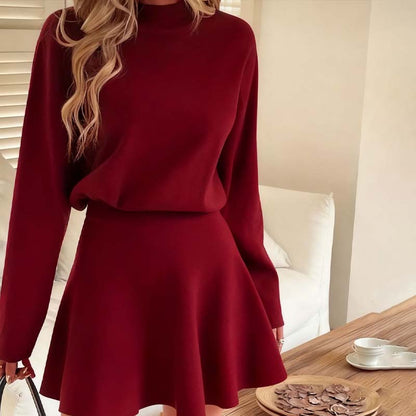 💖Black Friday Mega Deal – 50% off!💖 ✨Women's Mock Neck Knit A-Line Mini Dress