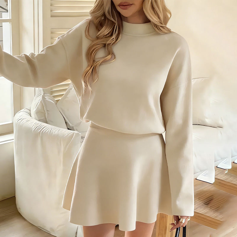 💖Black Friday Mega Deal – 50% off!💖 ✨Women's Mock Neck Knit A-Line Mini Dress