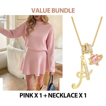 💖Black Friday Mega Deal – 50% off!💖 ✨Women's Mock Neck Knit A-Line Mini Dress