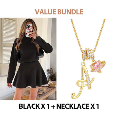 💖Black Friday Mega Deal – 50% off!💖 ✨Women's Mock Neck Knit A-Line Mini Dress