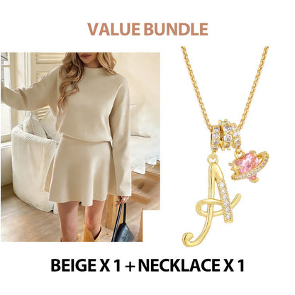 💖Black Friday Mega Deal – 50% off!💖 ✨Women's Mock Neck Knit A-Line Mini Dress