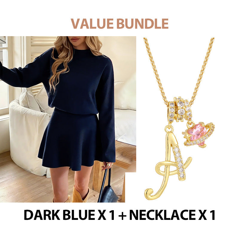 💖Black Friday Mega Deal – 50% off!💖 ✨Women's Mock Neck Knit A-Line Mini Dress