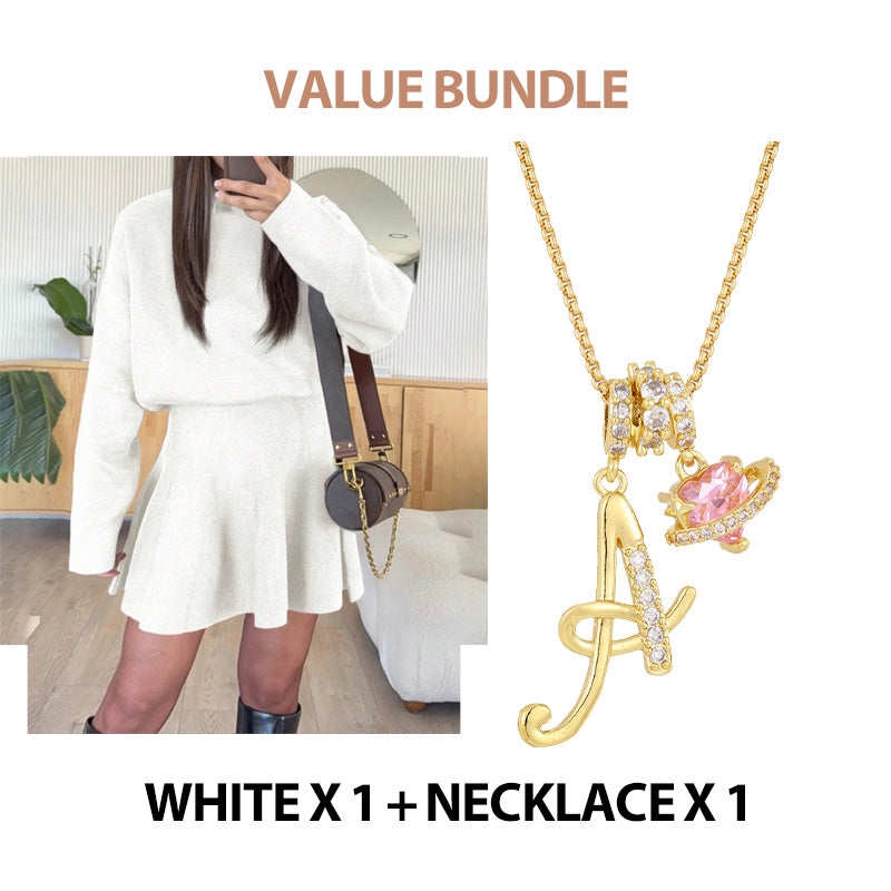 💖Black Friday Mega Deal – 50% off!💖 ✨Women's Mock Neck Knit A-Line Mini Dress