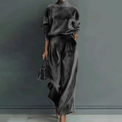 ⏳Time-Limited Special⏰Women’s Casual Warm Top & Wide Leg Pants 2-Piece Set