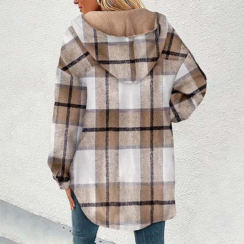 🎉 Last Day Promotion-60% OFF 🧥Women’s Classic Cozy Plaid Hooded Jacket