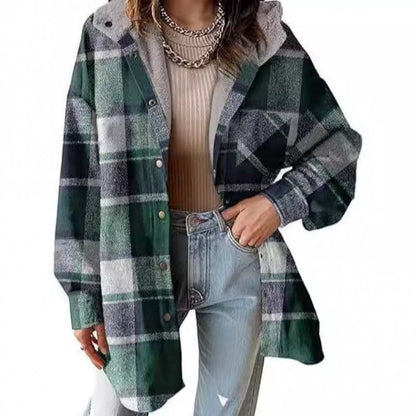 🎉 Last Day Promotion-60% OFF 🧥Women’s Classic Cozy Plaid Hooded Jacket