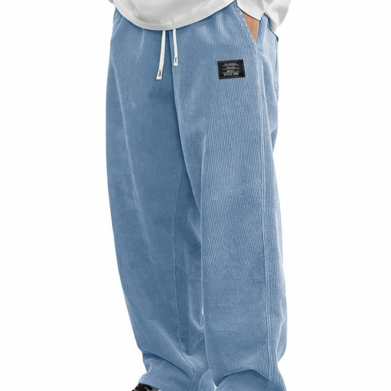 Men's Loose-Fit Drawstring Pants with Pockets