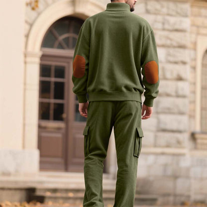 Men’s Trendy Pullover and Cargo Pants 2-Piece Set