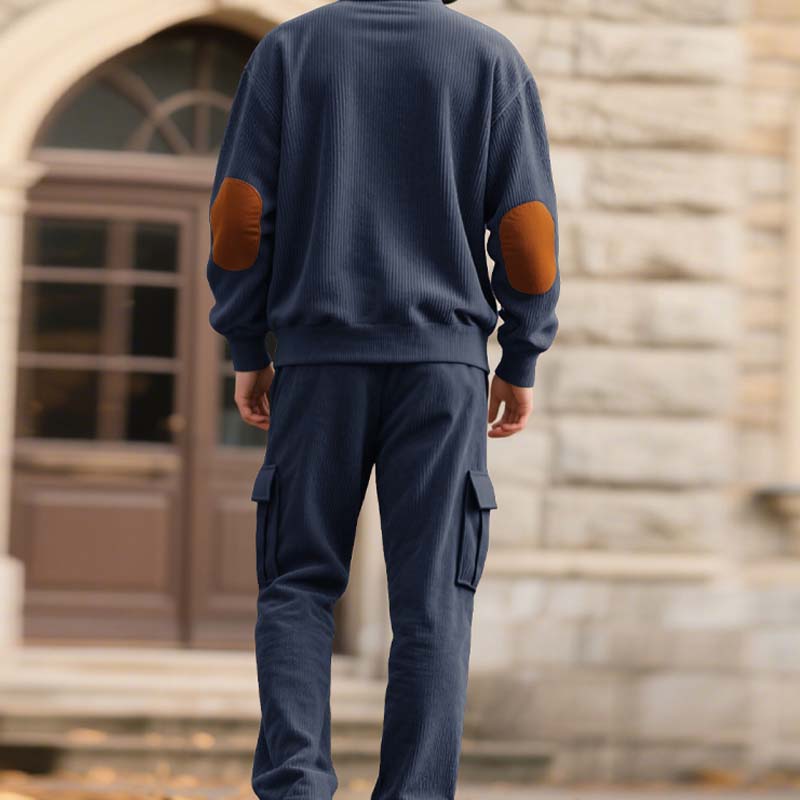 Men’s Trendy Pullover and Cargo Pants 2-Piece Set