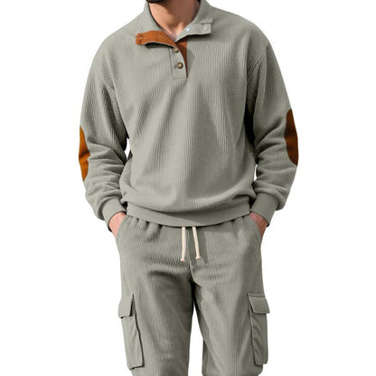 Men’s Trendy Pullover and Cargo Pants 2-Piece Set