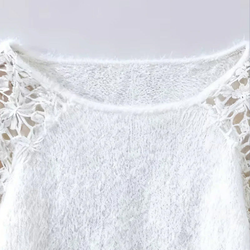 ⏳Time-Limited Special⏰Women's Crochet Lace Lantern Sleeve Sweater👚
