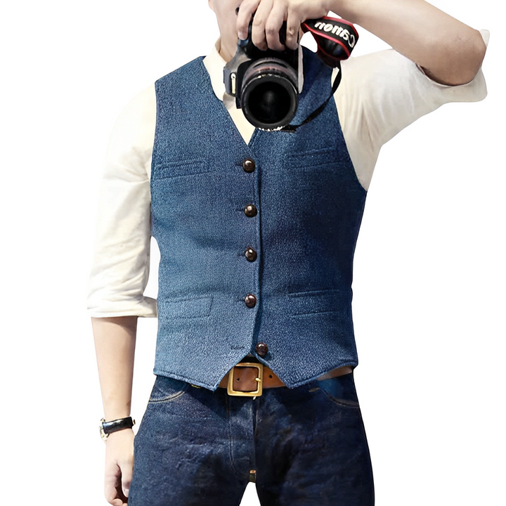 ✨ Timeless Tailoring | Men's Slim-Fit V-Neck Business Vest