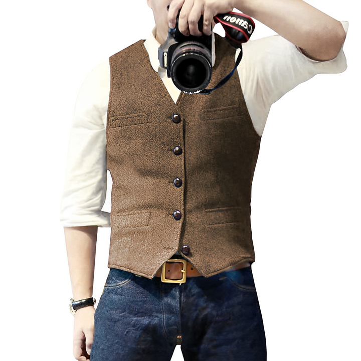 ✨ Timeless Tailoring | Men's Slim-Fit V-Neck Business Vest