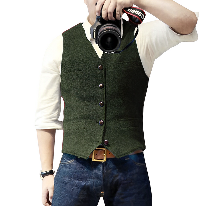✨ Timeless Tailoring | Men's Slim-Fit V-Neck Business Vest