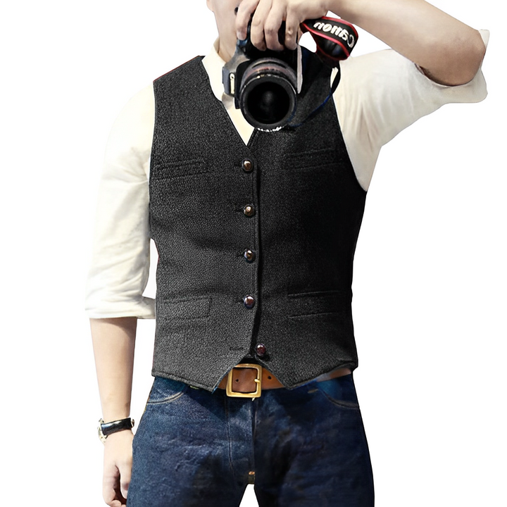 ✨ Timeless Tailoring | Men's Slim-Fit V-Neck Business Vest