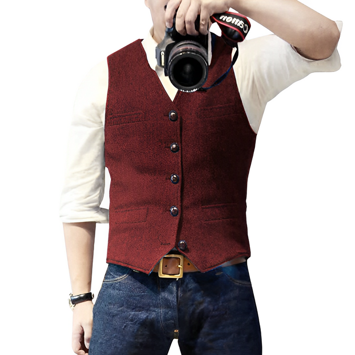 ✨ Timeless Tailoring | Men's Slim-Fit V-Neck Business Vest