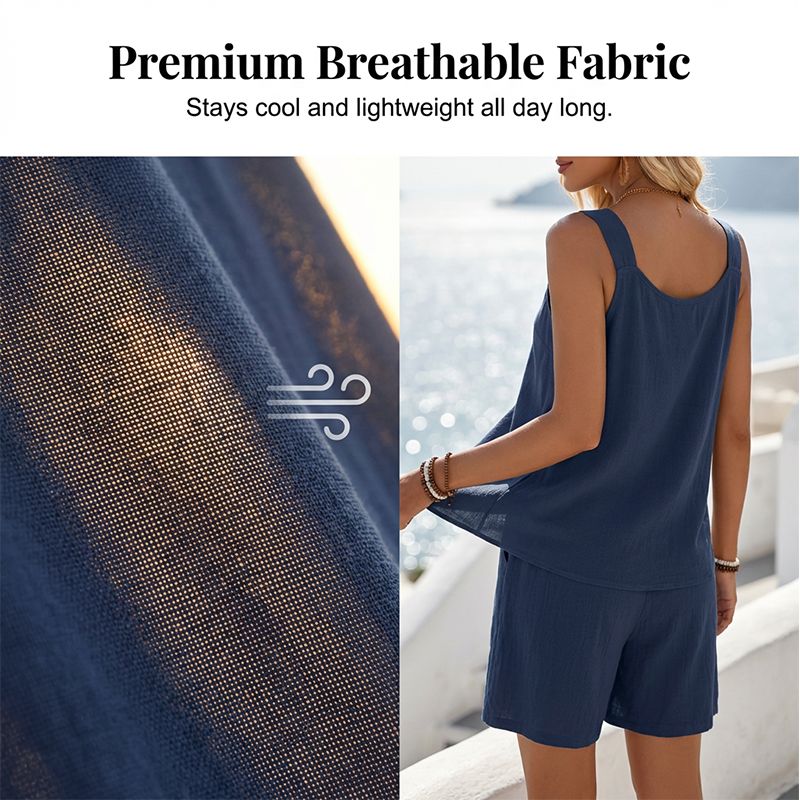 ⌛Limited-time offer-Casual Sleeveless Top and Shorts Lounge Set
