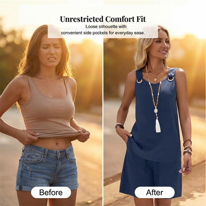 ⌛Limited-time offer-Casual Sleeveless Top and Shorts Lounge Set