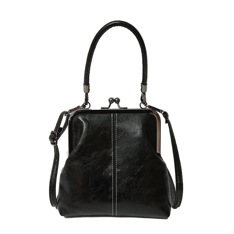 👜 LIMITED-TIME 50% OFF! ✨ Kiss Lock Crossbody Bag – Vintage Clasp, Top Handle, Dual Carry 💼