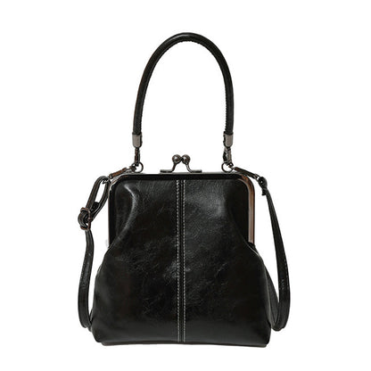 👜 LIMITED-TIME 50% OFF! ✨ Kiss Lock Crossbody Bag – Vintage Clasp, Top Handle, Dual Carry 💼