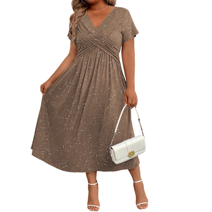 💗Women's Elegant V-Neck Twist Front Dress💗✨Let Your Charm Shine Bright