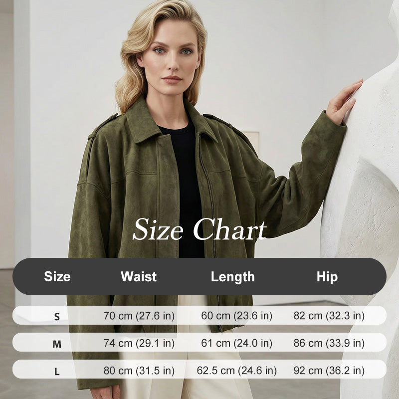 ⏰Last Day Sale 50% Off💃Women's Suede-Like Cropped Bomber Jacket