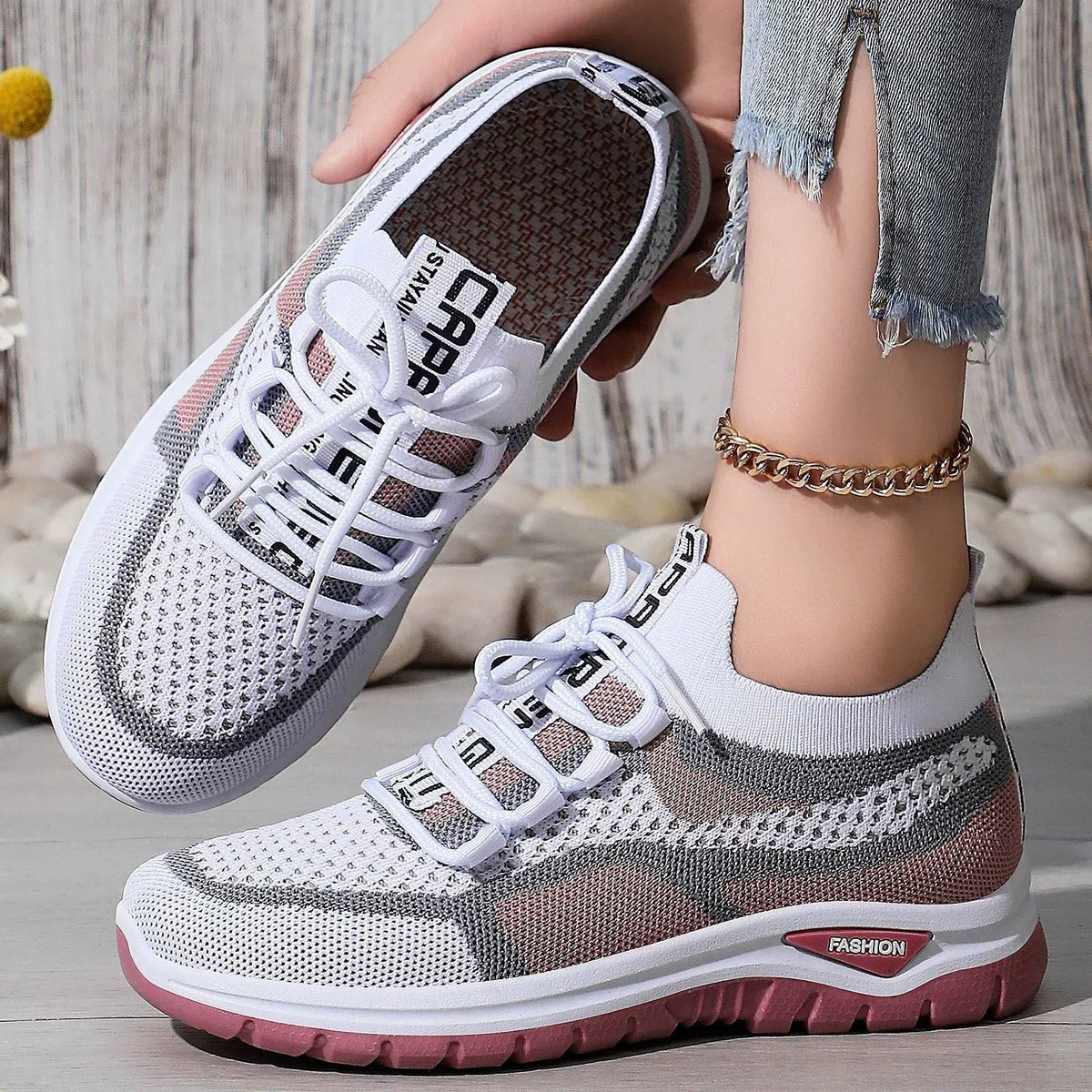 👟 Lightweight Comfort | Women's Breathable Lace-Up Walking Shoes