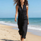 👖 50% OFF NOW! 🌿 Women's Sleeveless Wide-Leg Jumpsuit – Button-Up, Relaxed Fit & Functional Pockets ✨