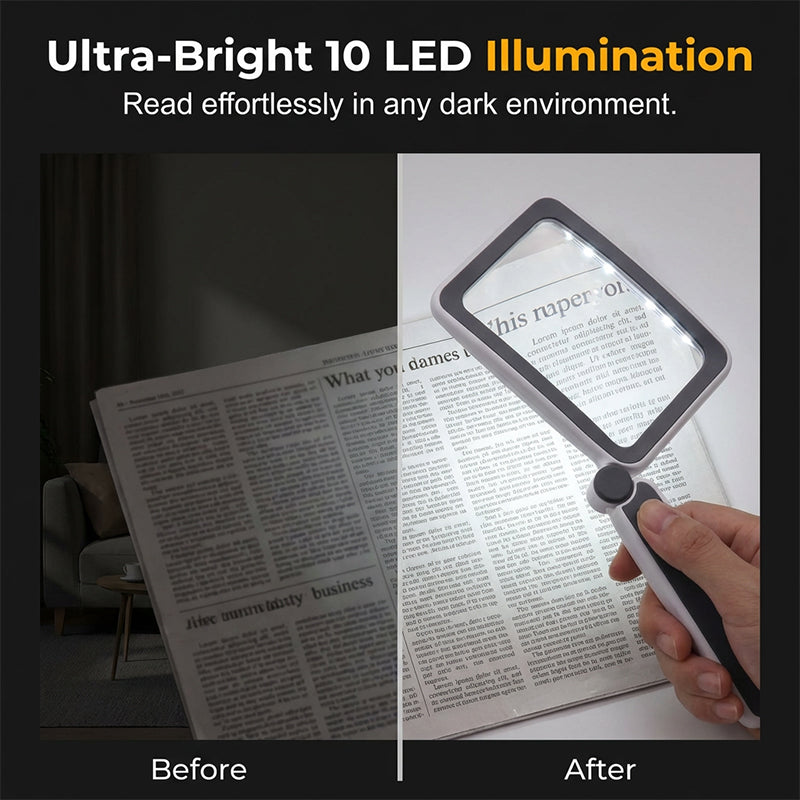 🔥Folding Handheld Magnifying Glass with Light for Reading