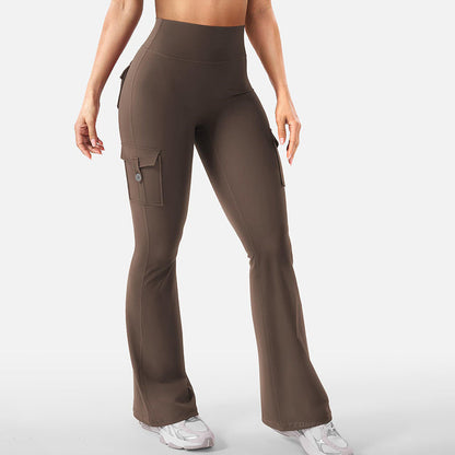 ✨ Flattering Freedom | Women's High-Waist Flare Yoga Cargo Pants