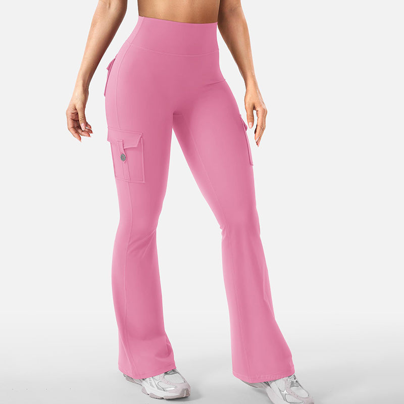 ✨ Flattering Freedom | Women's High-Waist Flare Yoga Cargo Pants
