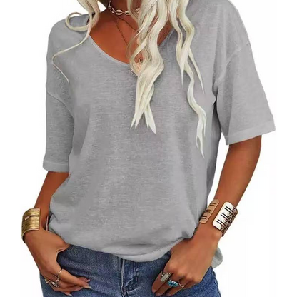 Women's Casual V-Neck Short Sleeve T-Shirt