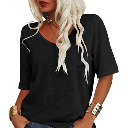 Women's Casual V-Neck Short Sleeve T-Shirt