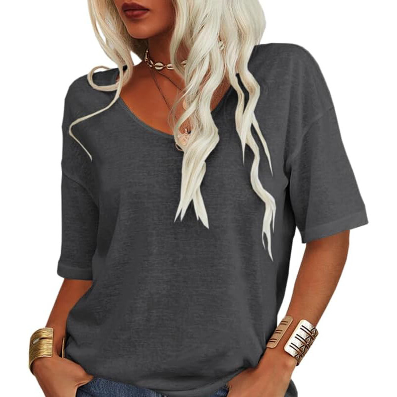 Women's Casual V-Neck Short Sleeve T-Shirt